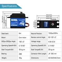 INJORA INJS025 INJS035 Digital Servo 25KG 35KG Large Torque Waterproof Servos for RC Car Crawler SCX10 Truck Robot Upgrade Parts - Image 5