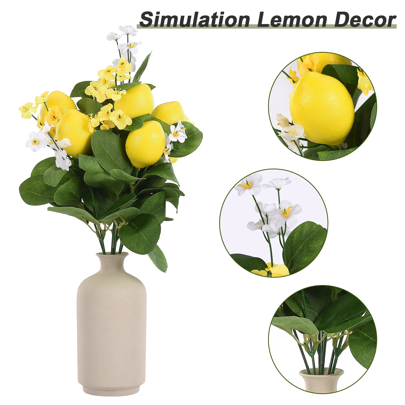 Artificial Lemon Home Garden Fake Fruits Decoration Lifelike Plant Fake Tree Branches Table Ornament Photography Props