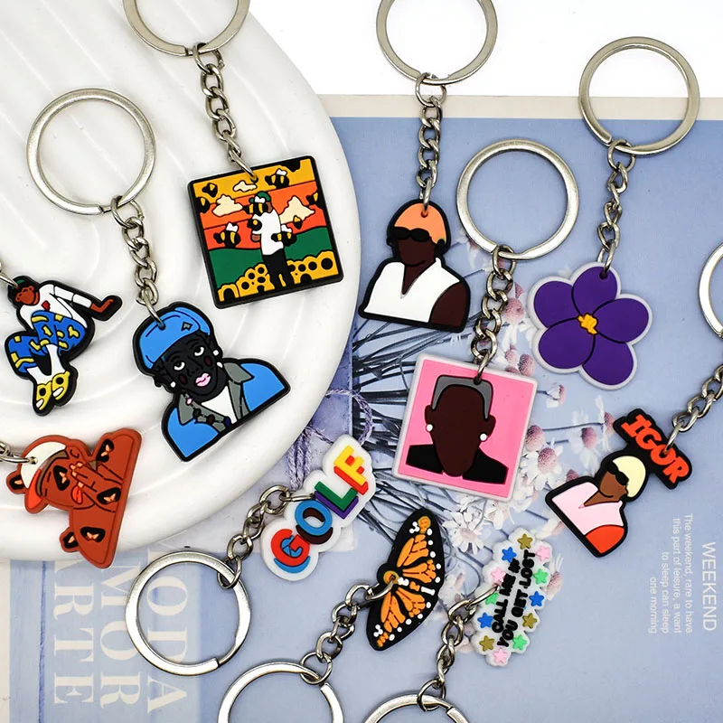 1PCS PVC Singer Keychain Fashion Man Singer Key Rings Popular Singer ...