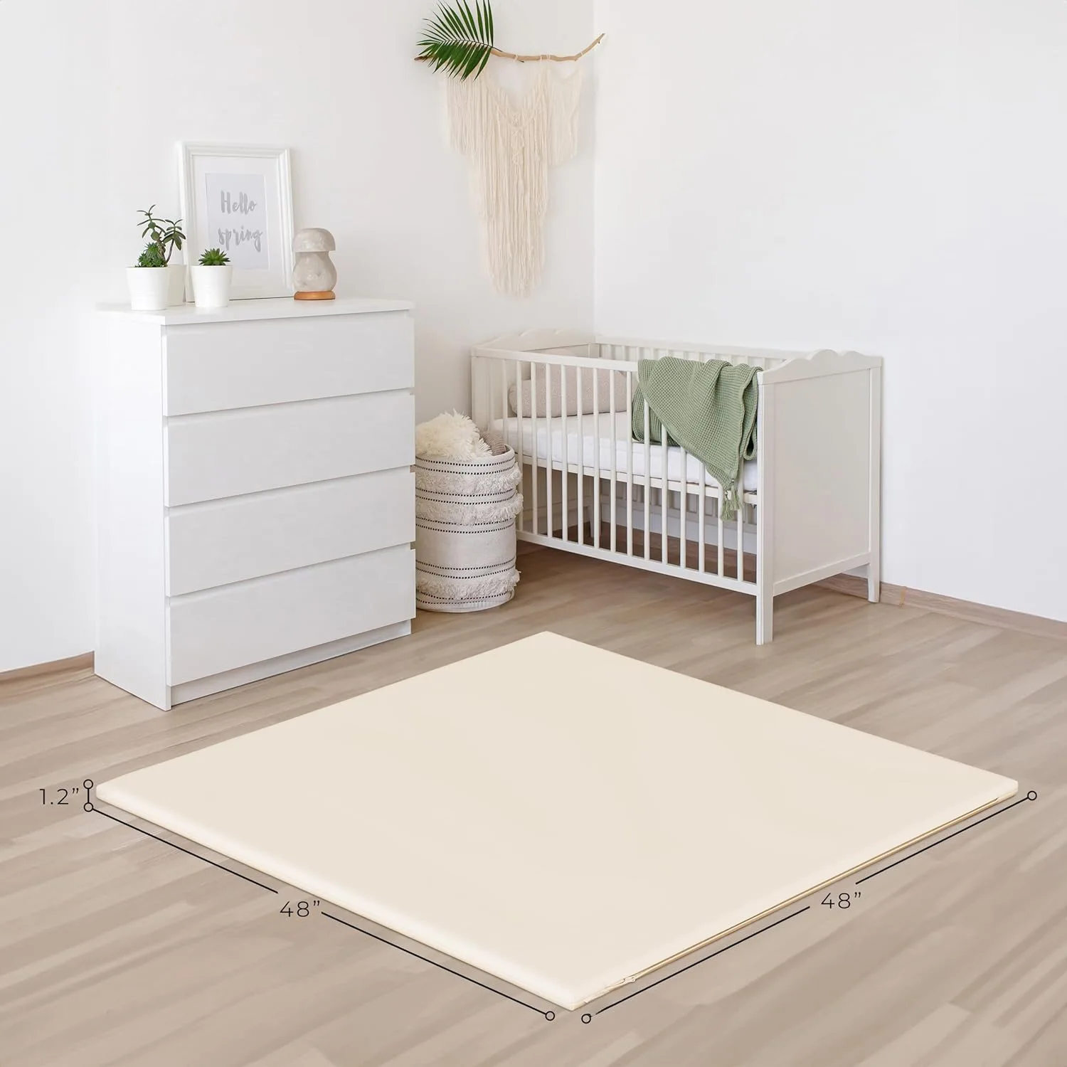Baby Play Mat 120x120cm(47x47inch) Stylish Padded Mat for Your Boy or Girl Baby Playmat for Playpen Foldable Foam Baby Mat