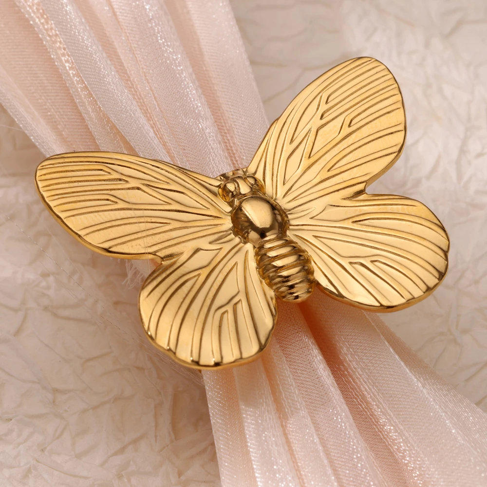 Gold Butterfly Open Rings for Women