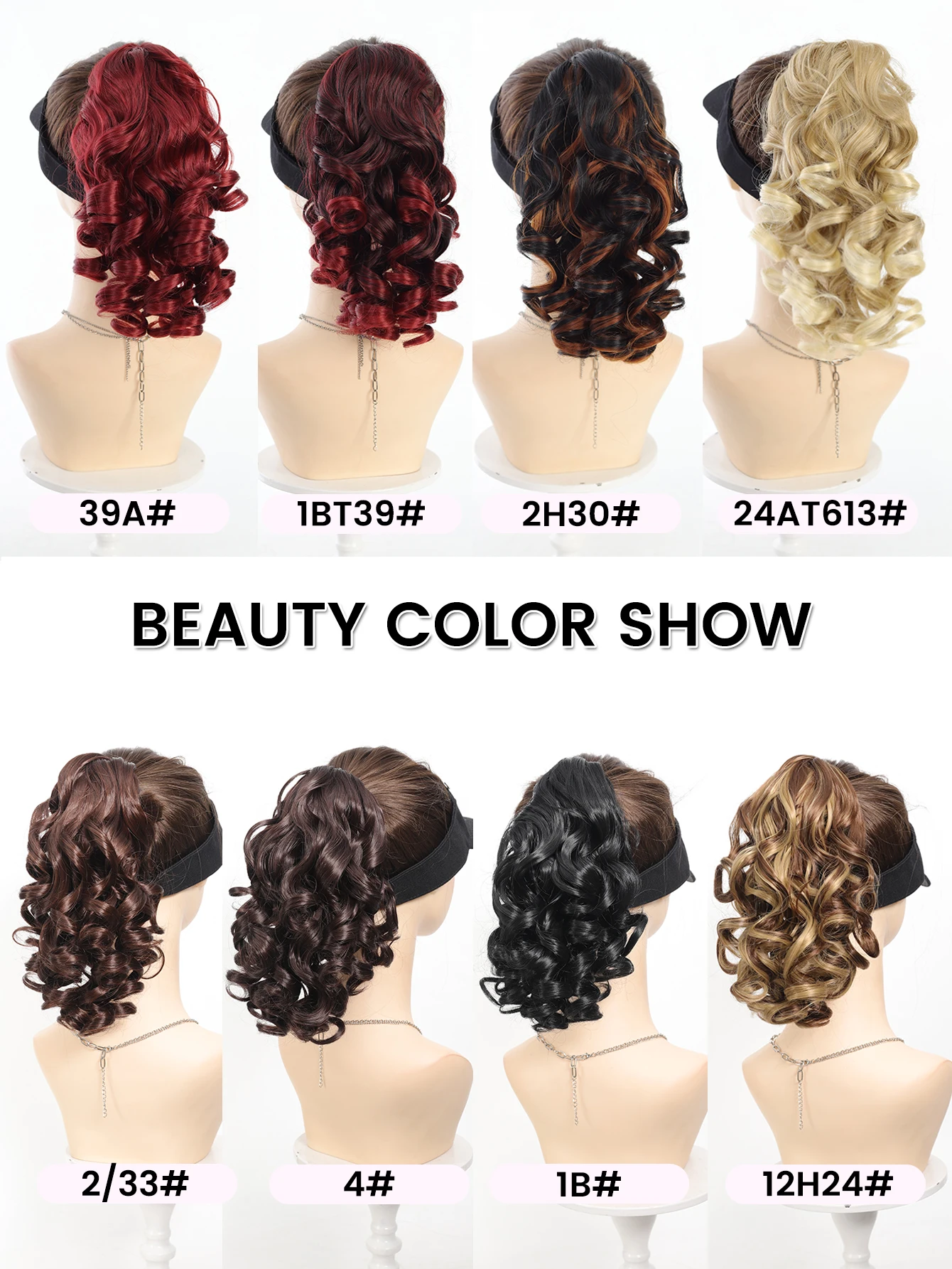 Synthetic Curly Claw Clip Ponytail Hair Extension for Women