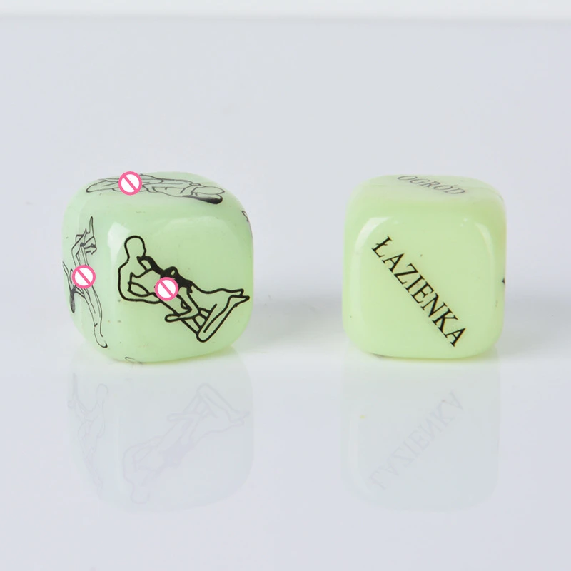 2pcs Funny Glow In Dark Love Dice Toys Adult Couple Lovers Games Aid Sex Bachelorette Hen Party Favors Valentines Day Gifts - Party and Holiday Diy Decorations pic