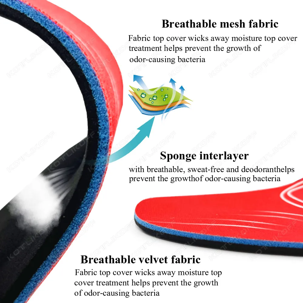 New Orthopedic Insoles Orthotics Flat Foot Health Sole Pad Insert Arch Support Pad For Plantar Fasciitis Feet Care Insoles