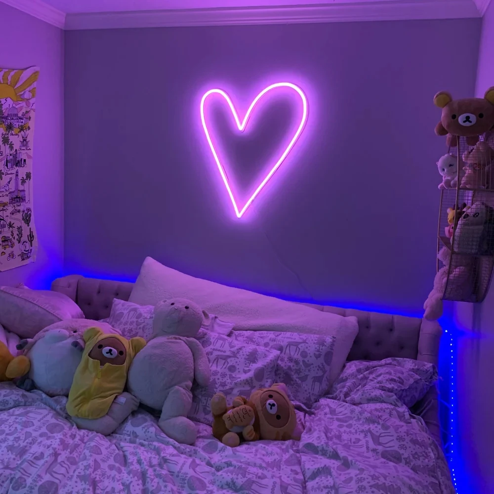 

CHUANGQI Heart Neon Light Sign Better Wall Decoration 36x45cm Wedding Birthday And Engagement Gifts