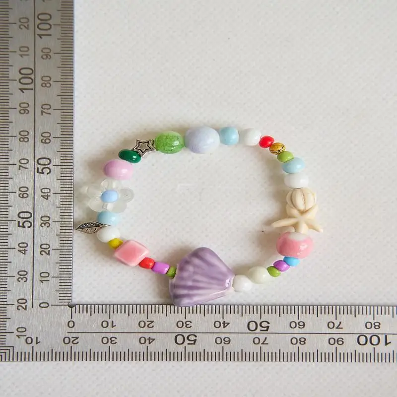 Bunte Keramik Shell Seestern Perlen Armband für Frauen Boho Fisch Perlen geflochtene Seil Kette Strand Party Schmuck – Detail 8