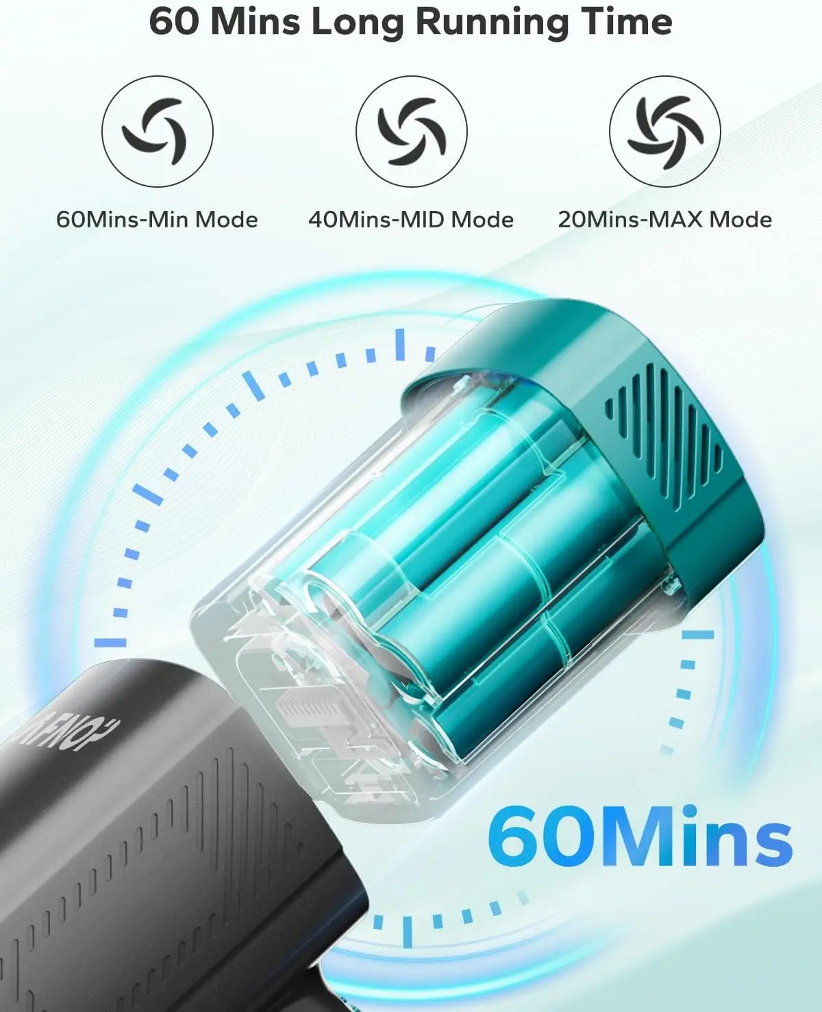Cleaner, 550W/45Kpa/60Mins Vacuum Cleaners for Home, Self-standing Stick Vacuum with LED Display, Rechargeable Cordless Vacuum, 3