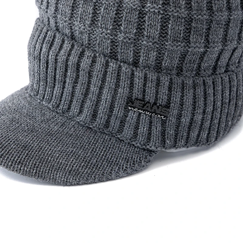 New Style Unisex Winter Hat Plush Fleece Lined Warm Winter Cap Stylish Soft Beanie Hat For Men Women Outdoor Knitted Hat