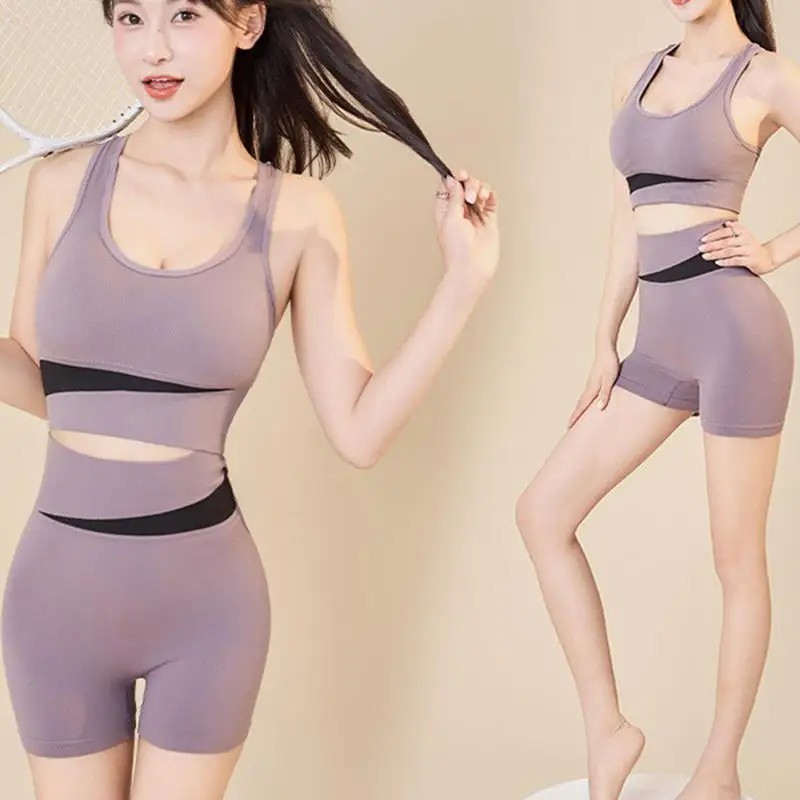 Seamless Sports Underwear Set Quick-drying High-waist Hip Running Fitness Shock-proof Sports Bra Sets Workout Outfit Yoga Wear gym workout set,sportswear set,fitness set,sports bra set