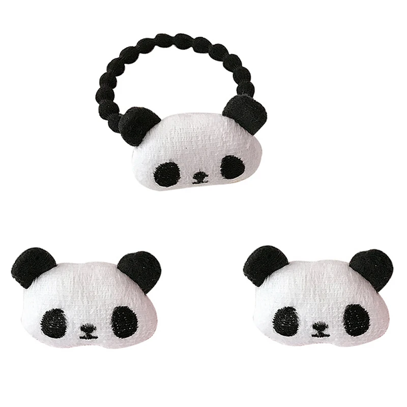 Cute Cartoon Plush Panda Hair Clip Elastic Hair Ring For Women Girl Animal Shape Tie Clip Hair Accessories