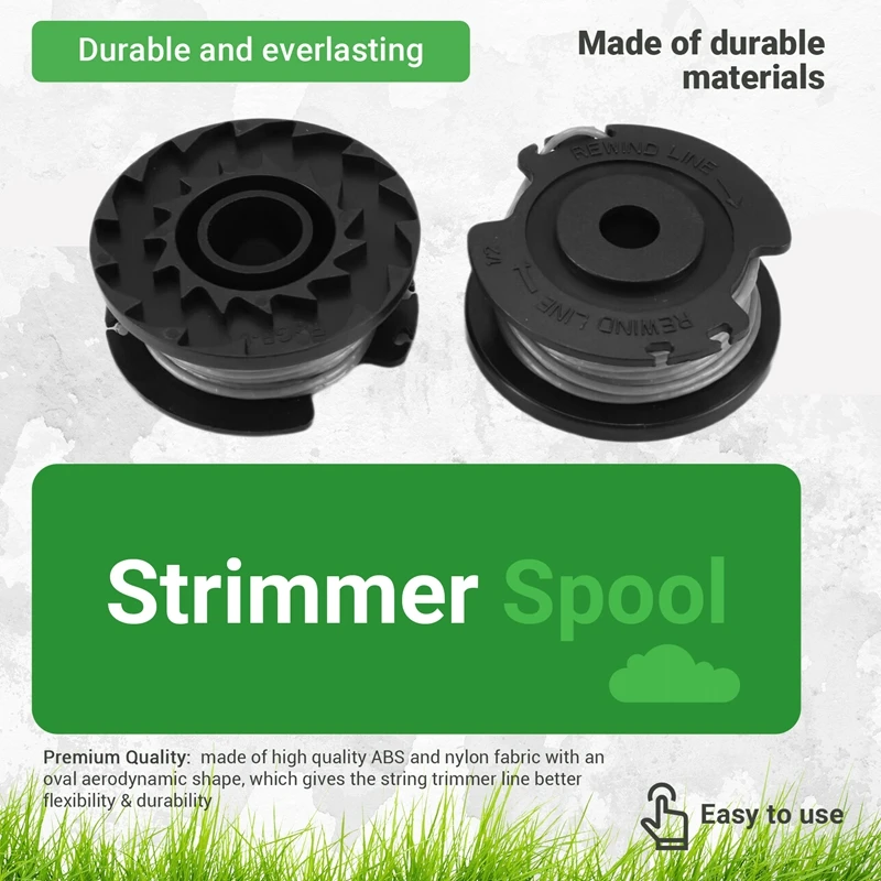 ABYO Strimmer Spool Replacement For , 8Pcs String Trimmer Spool Compatible With Cordless Grass Trimmer Art 23 SL