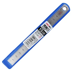 Stainless Steel Straight Ruler - 15cm & 30cm Silver Metal Measuring Tool for Drawing and Office Use (15cm)