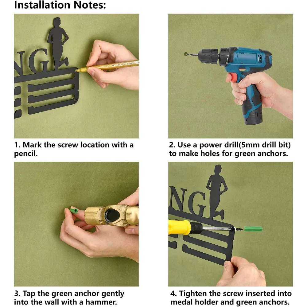 Porta Medaglie Per Nuoto - Appendiabiti Con Scritta 'SWIMMER', Supporto Da Parete Per Oltre 60 Medaglie - Foto 5