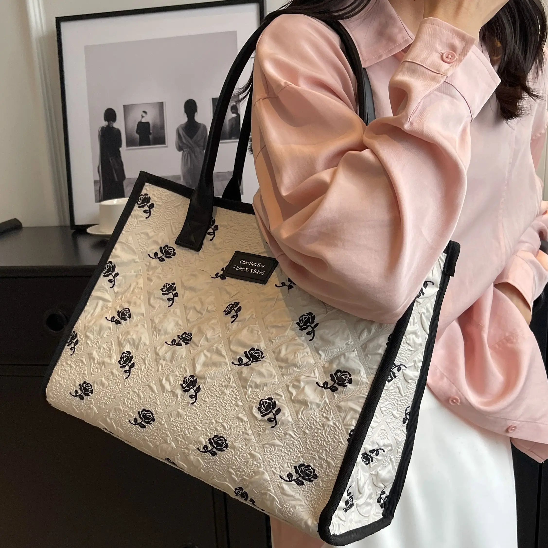 2023 Casual Canvas Large Capacity Tote Bag Women Handbags Designer Letters  Shoulder Bags Casual Luxury Big Shopper Bag Purse