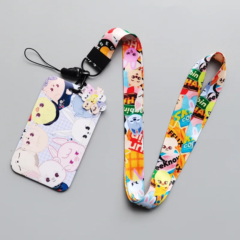 skzoo korean star boy group stray kids stray kids bus card sleeve lanyard mobile phone student meal card campus fan gift