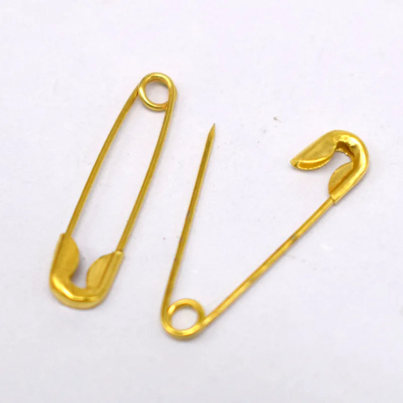 100Pcs Small Tiny Gold Metal Steel Mini Safety Pins 2cm 20mm AA7681