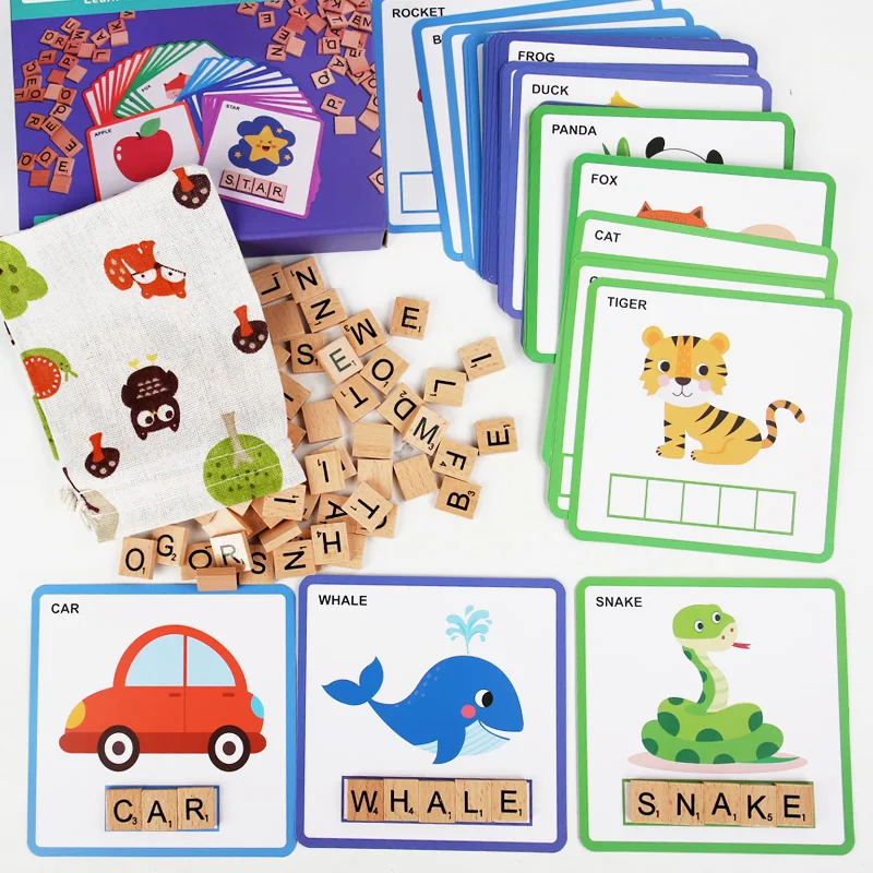 Children's toys learn English card alphabet cognition early cognitive puzzle toys 2