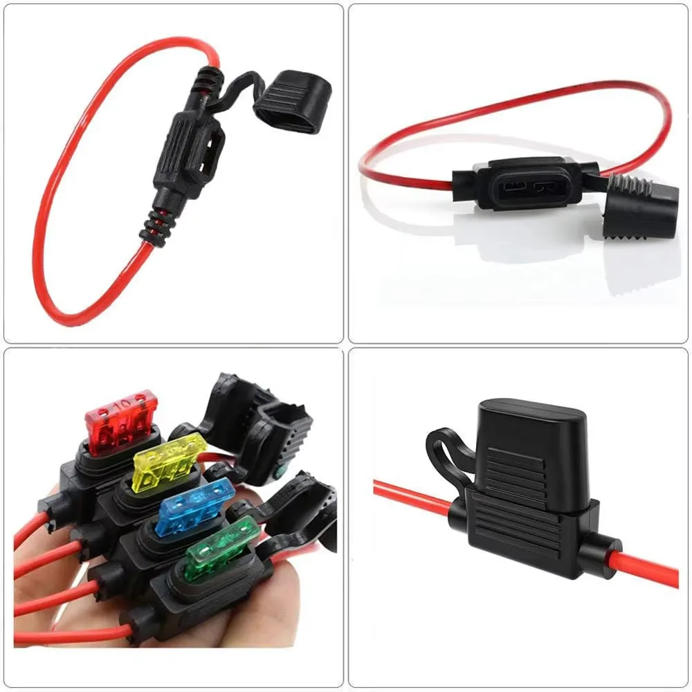 14 Gauge Sicherungshalter ATC/ATO 10 Packungen Inline-Flachsicherungshalter mit 50 Stück Standardsicherungen – 1A 2A 3A 4A 5A 7,5A 10A 15A 20A 30A1 – Detail 5