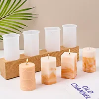 3D Geometric Silicone Candle Mold Texture Cylindrical Soap Mold DIY Nordic Style Aromatherapy Candle Mold Home Decoration 4