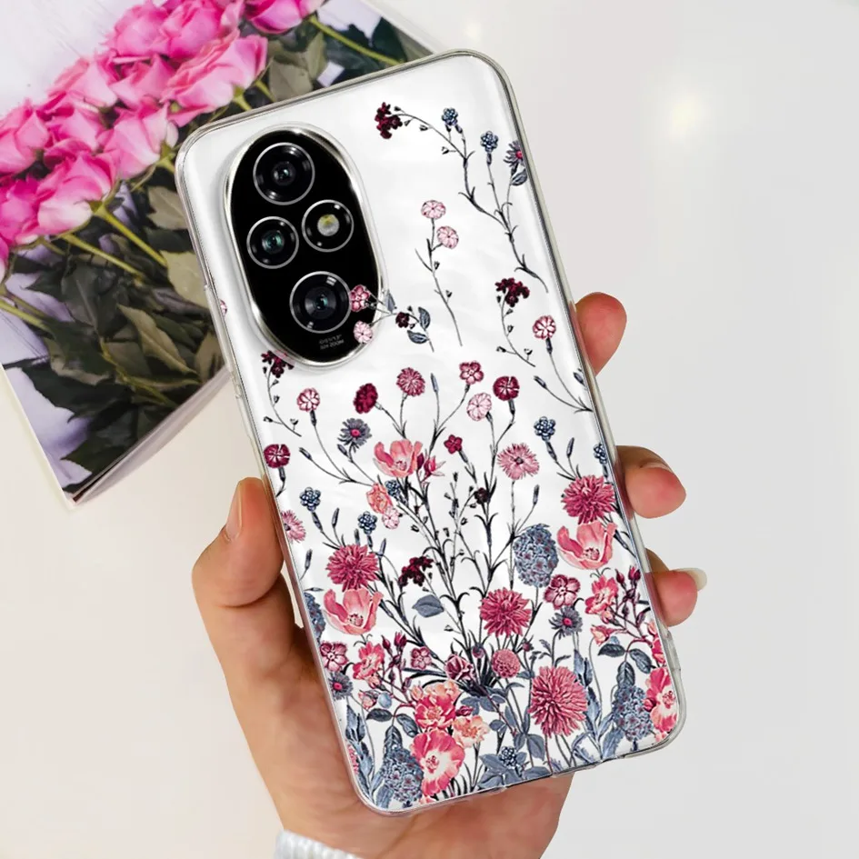 Stylish Flower Slim Clear Silicone Phone Case - Soft Protective Bumper Cover