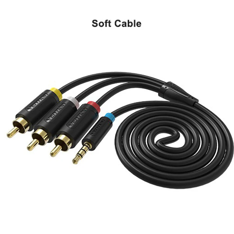 Vention ǰ  ̺ , -  Aux ̺, ȵ̵ TV ڽ Ŀ,  1to3 , 3.5mm-3 RCA, 1.5m, 2m