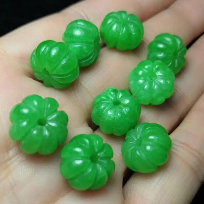 

10*13mm Grade A Myanmar Jadeite Green Jade Pumpkin Beads For Jewelry Making Diy String Bracelet Beaded Necklace Charm Accessorie