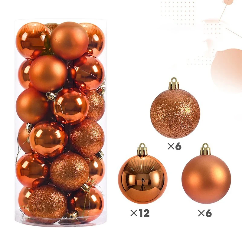 thumbnail image 1 of 24 bolas de Navidad de 3/4/6 cm para decoración de árbol de Navidad, decoración de habitación del hogar, colgante de Navidad para Año Nuevo, caja de regalo DIY, 1 of 5