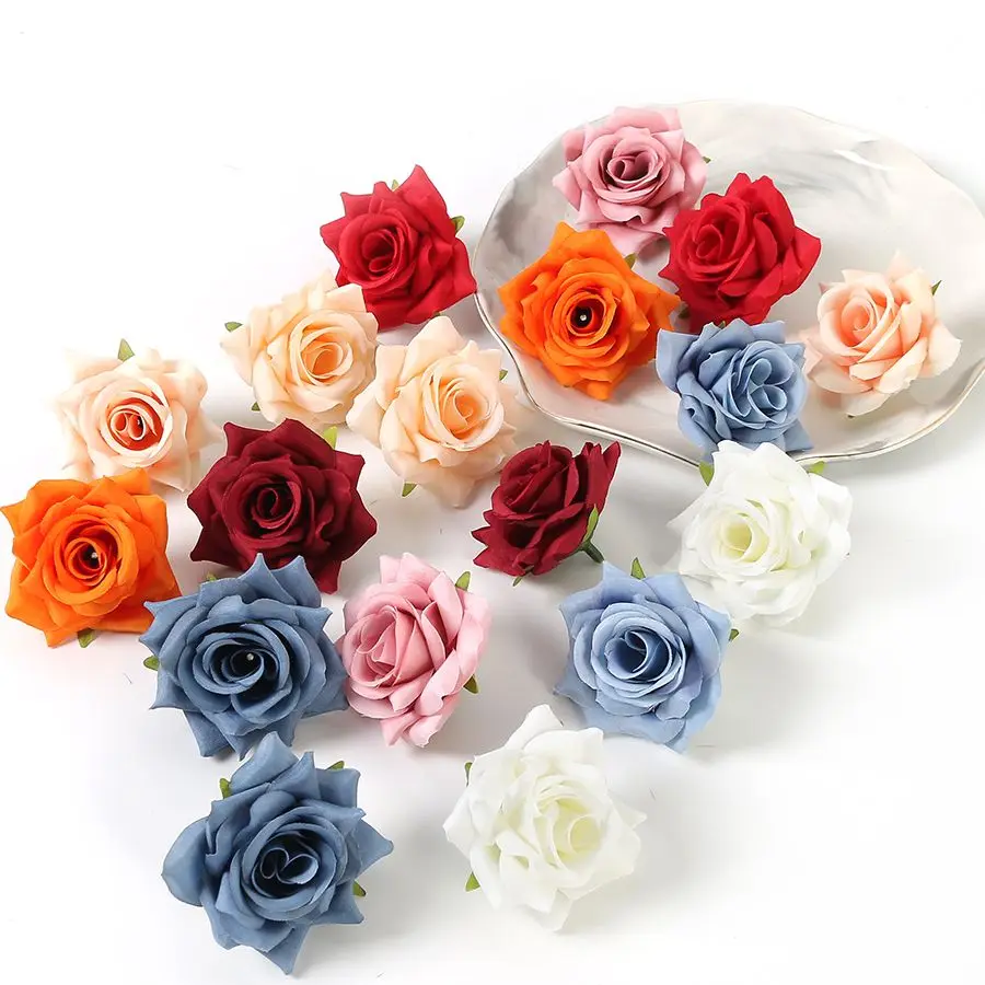 5/10pcs 6cm Rose künstliche Blumen gefälschte Blumen Köpfe für Wohnkultur Ehe Hochzeit Dekoration Handwerk Girlande Geschenke Zubehör
