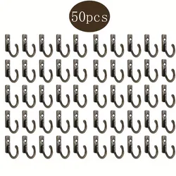 Exquisite Vintage-Style Curved Horn Hook for Home Décor and Furniture (50pcs)