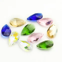 10PCS 28mm Teardrop Faceted Glass Prism Chandelier Part Lamp Crystal Sun Catcher Hanging Bead Curtain Pendant DIY Jewelry Making