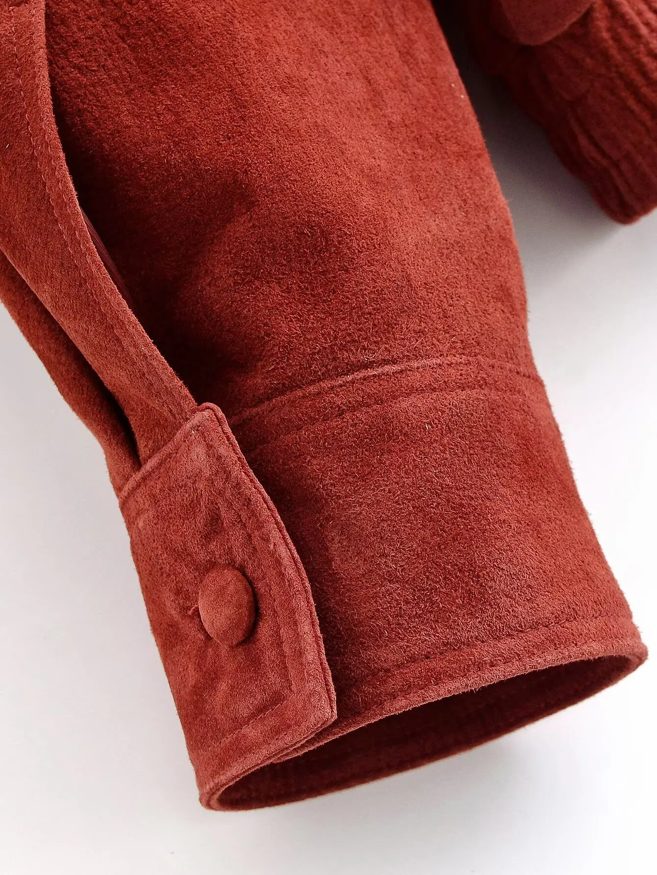 Women Casual Short Jacket Spring Autumn New Suede Fashion Trend Wine Red Coat Female Commut Double-Breasted Streetwear Jackets