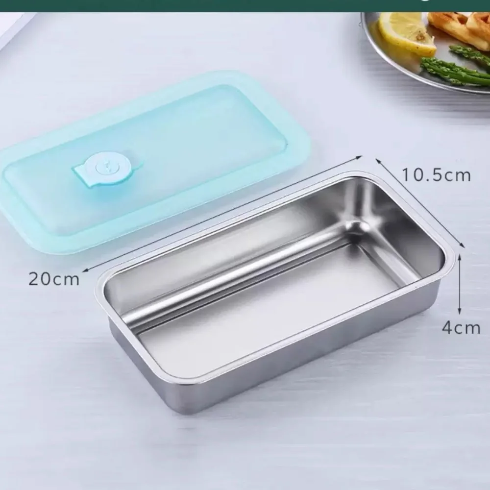 Durable Stainless Steel Double-Layer Snack Container with Lid
