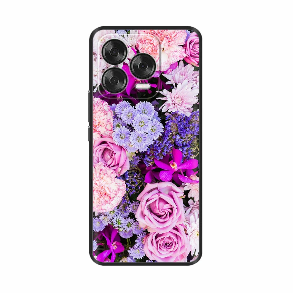 Colorful Flowers Pattern Soft TPU Silicone Phone Case Cover