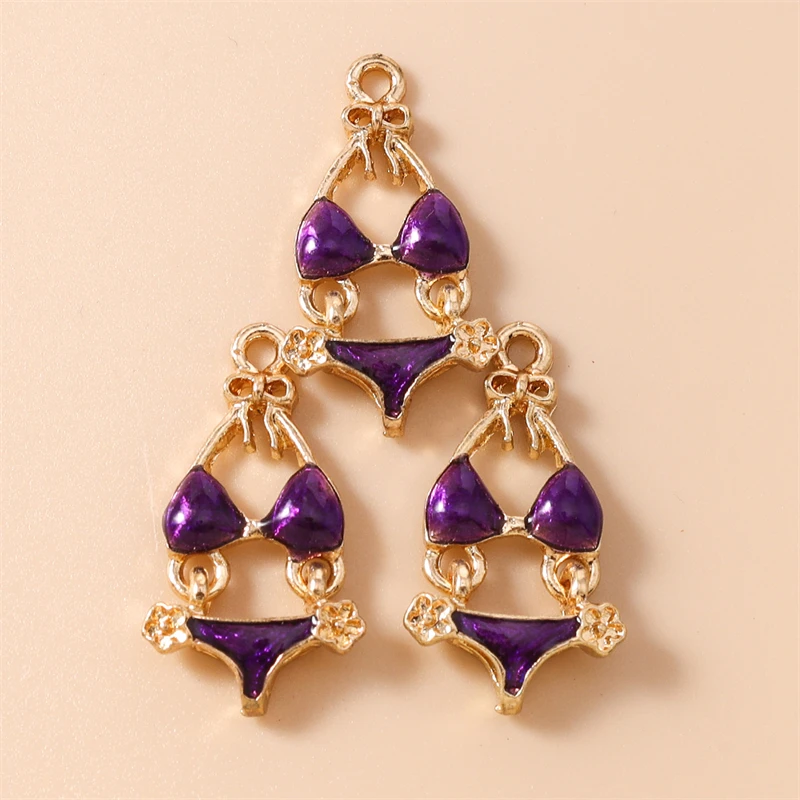 20 Stück Sexy Emaille Sommer Bikini Badeanzug Charms Anhänger für die Herstellung von Halsketten Ohrringen Armbändern DIY Handwerk Schmuck Zubehör – Detail 6