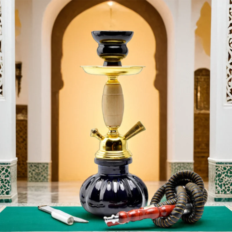 Black Blue Green Red White Yellow,10.6in27cm Small,Single Hose 1,Bar Shisha Full Set Smoking Pipe Hookah Set,Glass Vase