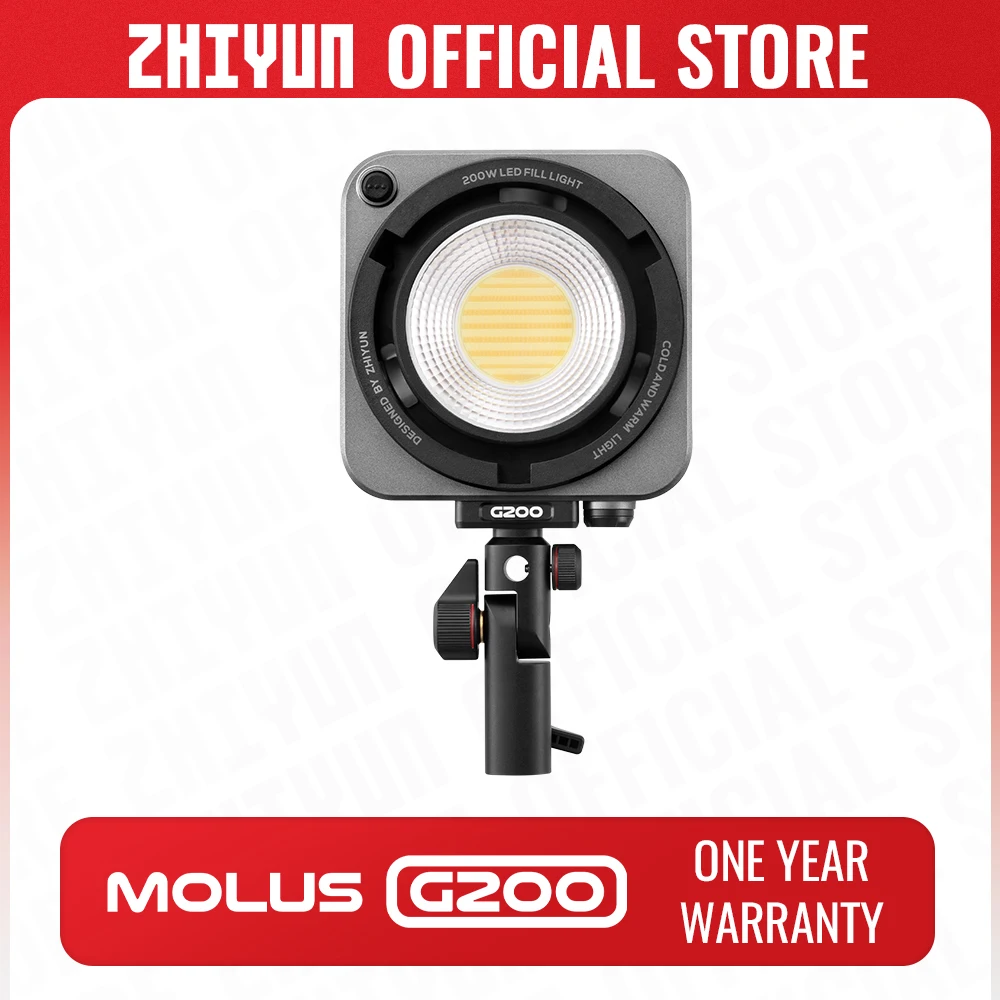 

ZHIYUN официальный MOLUS G200 COB светодиодный видео Фотография светильник 200W двухцветное управление приложением 2700K-6500K для фотостудии