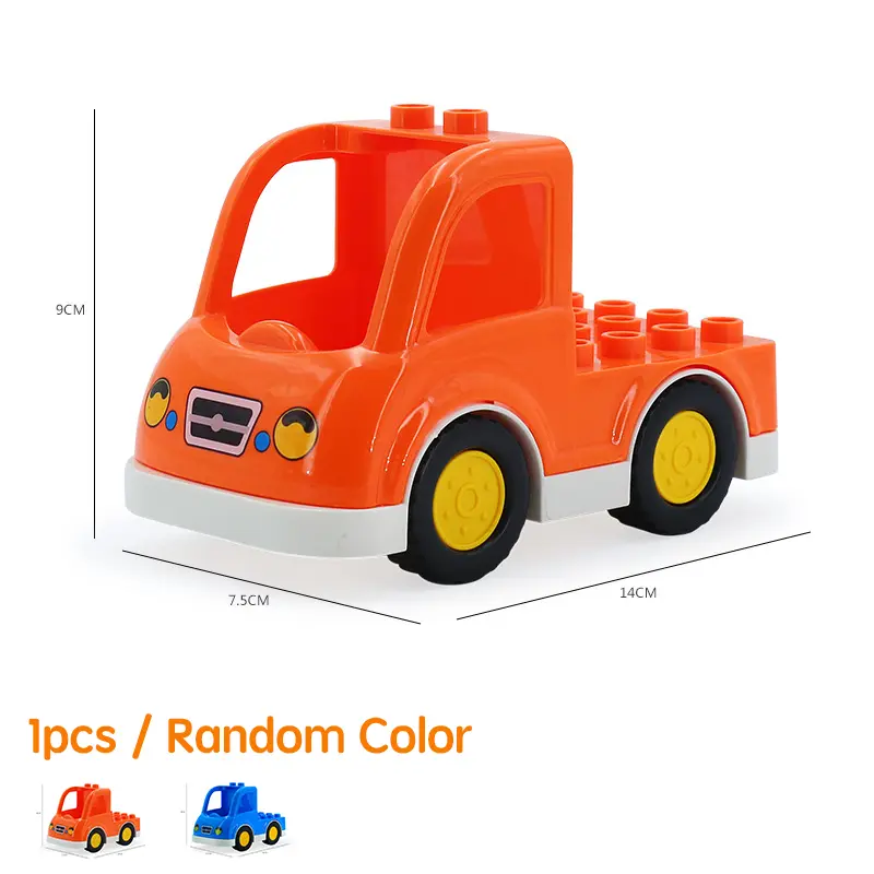 City Car Cartoon Offroad Truck Bread Trailer Bus Big Size Building Blocks Accessories Children Educational DuploLG Bricks Toys - Image 18