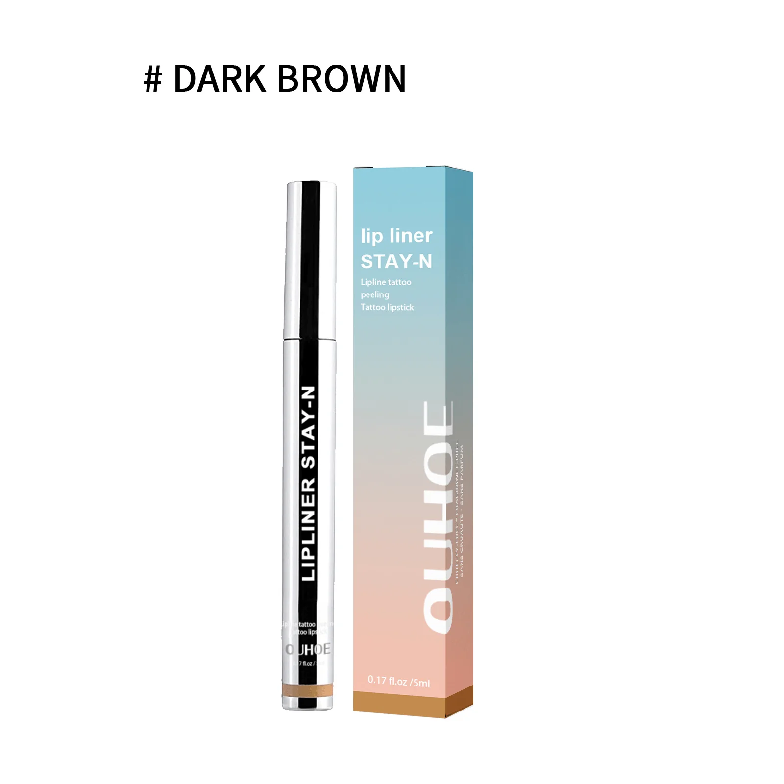 Lipliner-Stift, Stay N Tattoo, matt, Peeling, Konturlinie, dunkelbraun, wasserfest, langlebig, prall, weich, Lipgloss, Make-up-Kosmetik_voghion.com