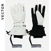 Extra Thick Men Women 2-IN-1 Mittens Ski Gloves Snowboard Snow Winter Sports Warm Waterproof Windproof Skiing Faux Leather Plam 6