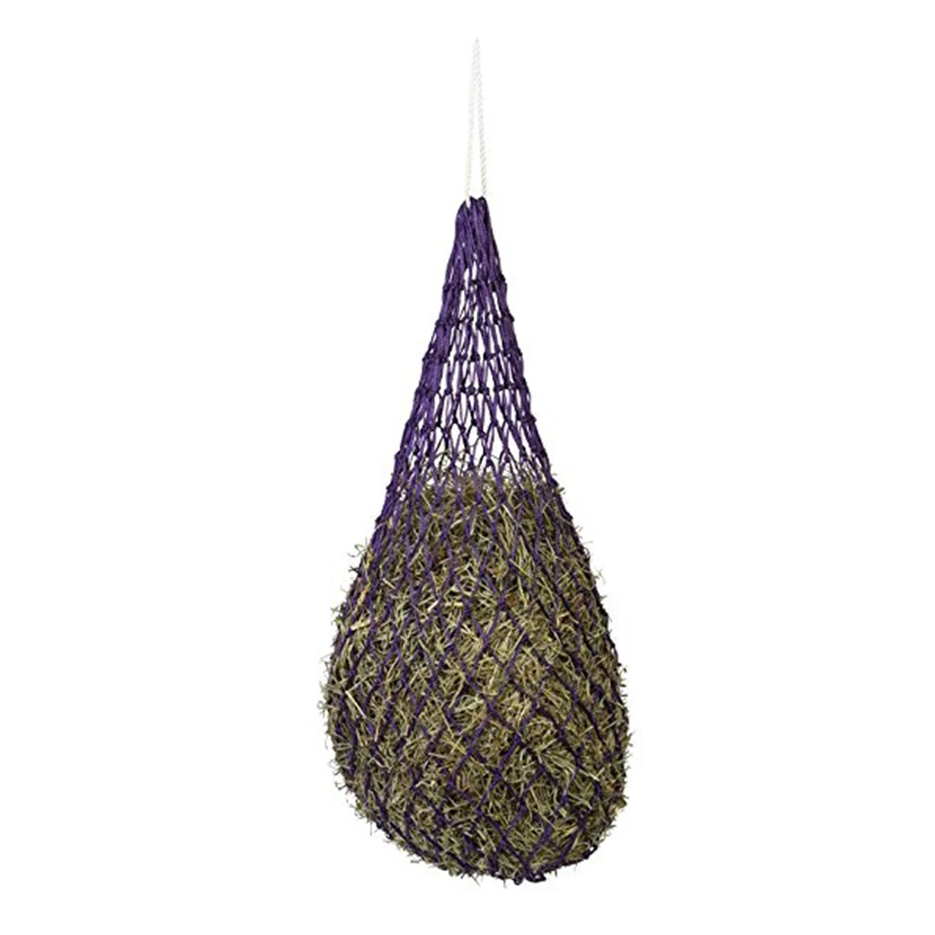 Durable 92cm/ 36" Nylon Slow Feed Hay Net for Horses 20 Mesh Hole Blue 6