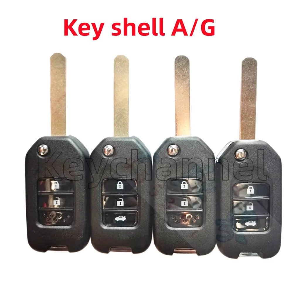 keychannel 5pcs/lot 2/3 Buttons Car Flip Key Case 47A 47G Remote Shell Replacement Fob Case for Honda JADE ACCORD CRV CIVIC WRV