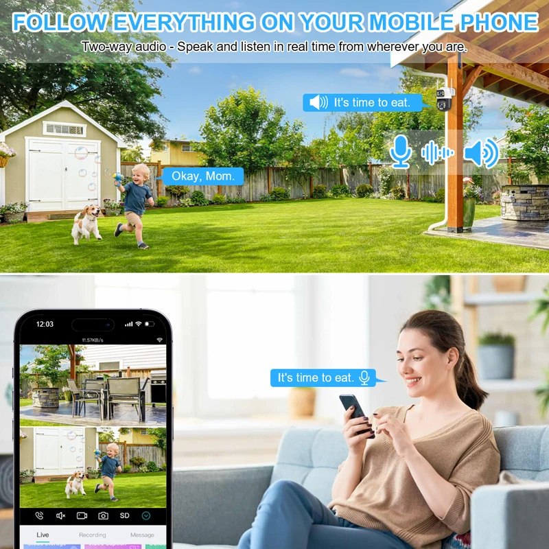 Smar 가정용 보안 시스템 6MP H.265 IP66 방수 실외 카메라 무선 NVR 감시 카메라 세트