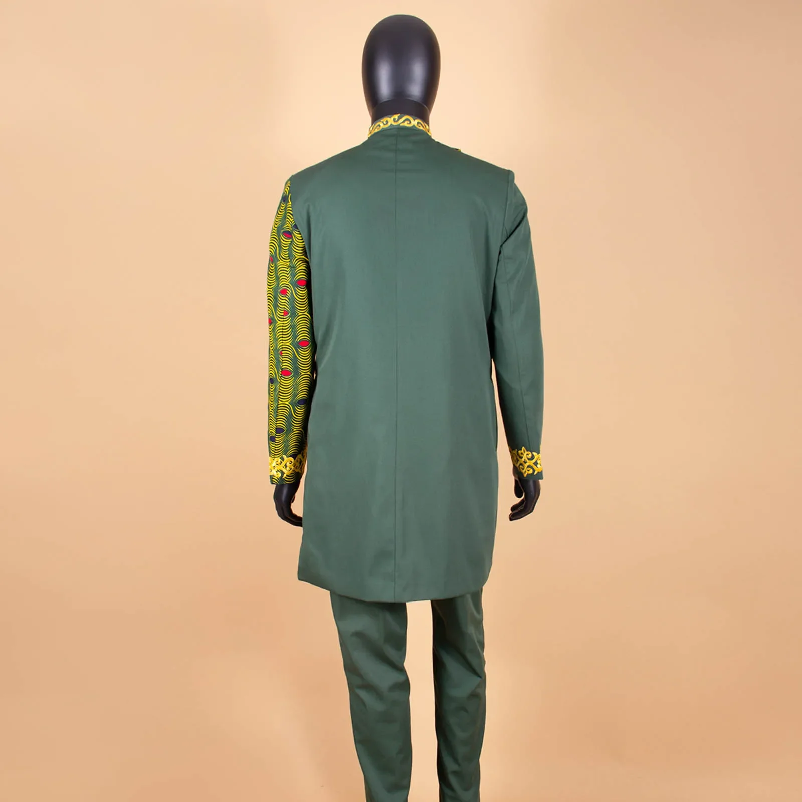 African Suits for Men Embroidery Print Blazer and Pants Set Business Dress Suit with Kerchief Party Wedding Evening A2316023