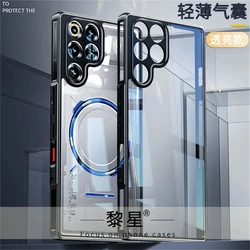 Transparent Acrylic Hard Cover | Anti - Fall Protection for Red Magic 11 Pro Plus (Black transparent)
