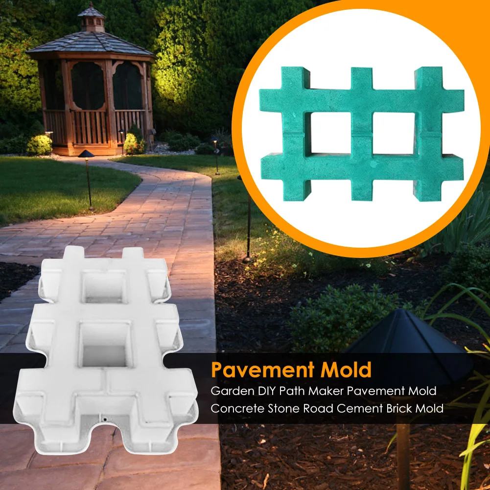 Garden Pavement Mold DIY Walking Road Pathway Cement Brick Stone Concrete Mould