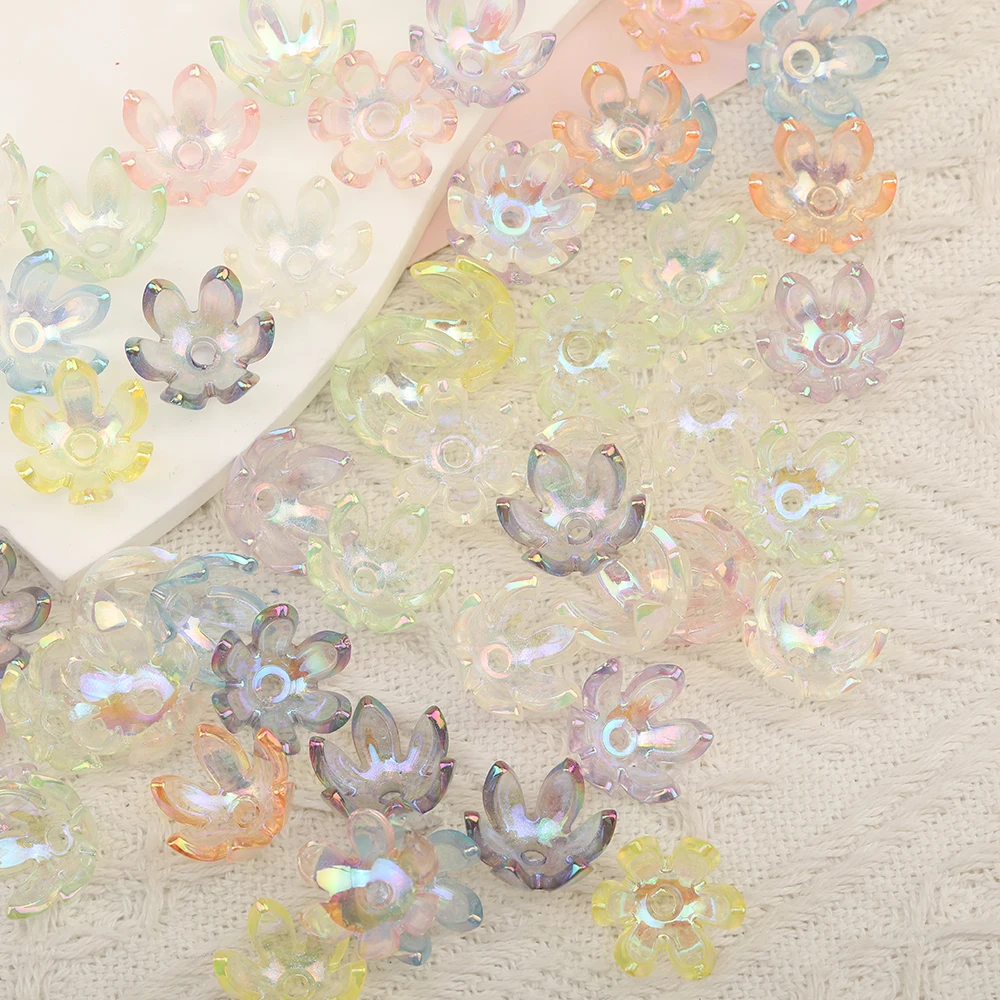 

Cordial Design 16MM 100Pcs Jewelry Findings & Components/DIY Hand Made Accessories/Acrylic Beads/Flower Shape/Aurora Effect