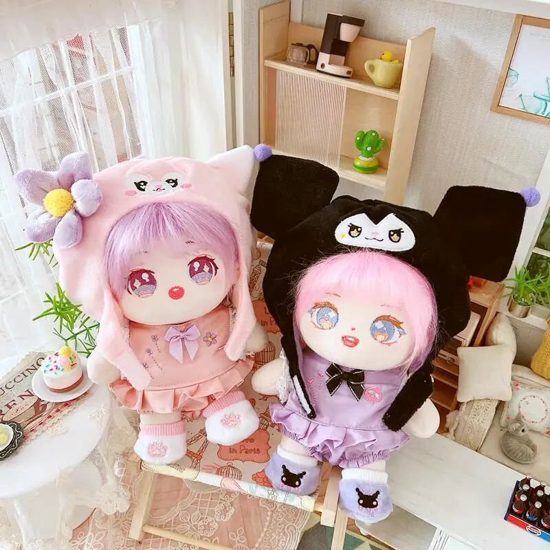 1 Set Doll Clothes for 20cm Idol Dolls Headband Hoodie Shoes Bag Hat Suit Outfit Accessories for Super Star Cotton Doll Gift Toy 2