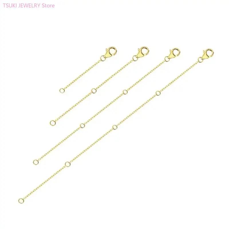 62KE Stilvolle Halsketten- und Armbandverlängerungen, 4er-Pack Gold- und Silberkettenverlängerungen – Detail 9
