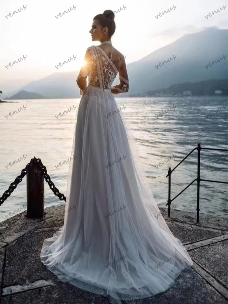 Graceful Wedding Dresses A-Line Tulle Tiered Bridal Gowns Lace Appliques Elegant Robes For Formal Party Vestidos De Novia 2024