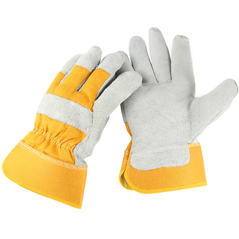 Welding Work Gloves Cowhide Leather Men Working Welding Safety Protective Garden Sports MOTO Driver Clothing Gloves